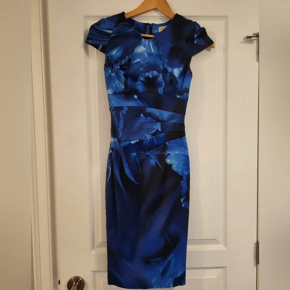 Karen Millen | Dresses | Karen Millen Blue Midi Dress In Size Us 2 |  Poshmark